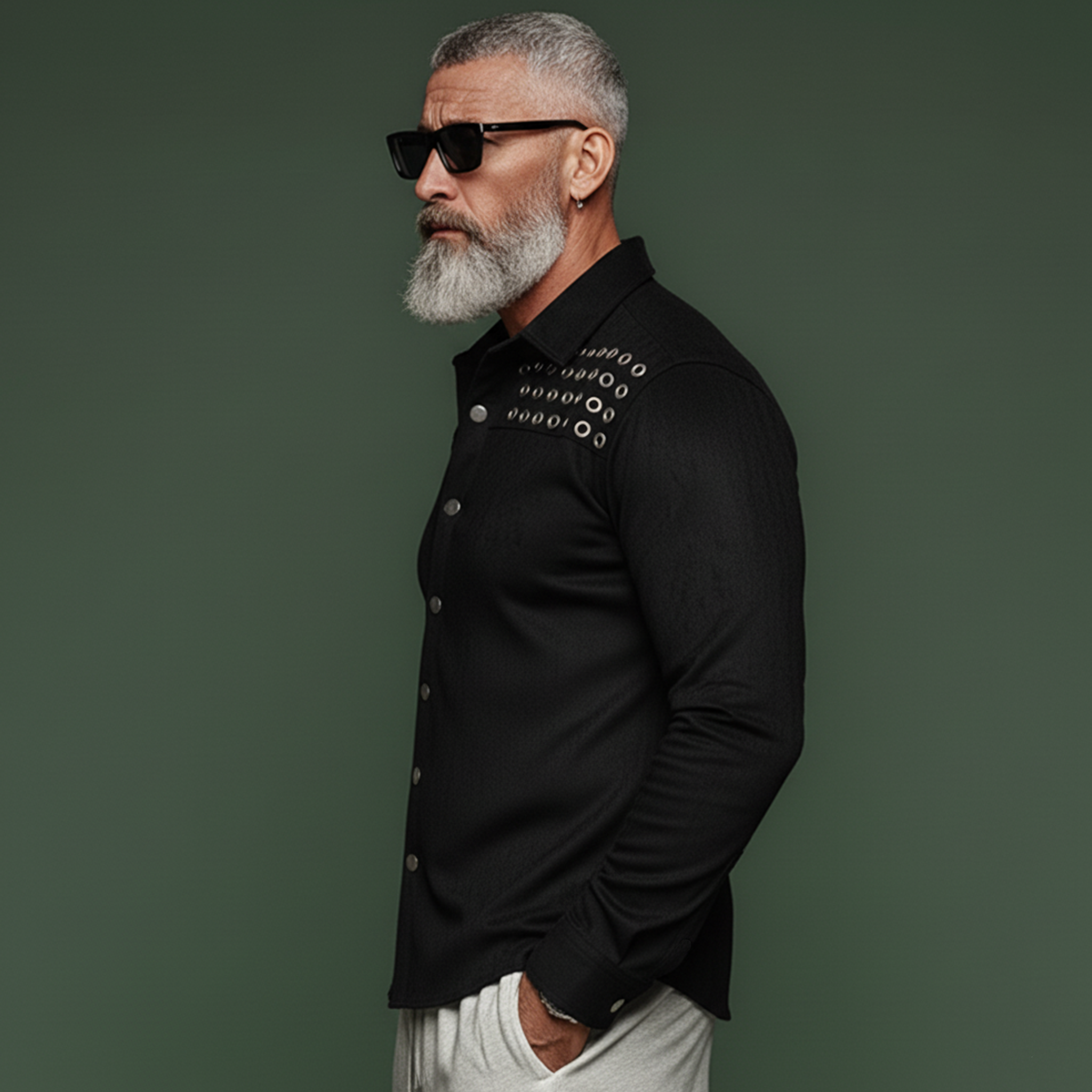 Men's Personalized And Stylish Faux Suede Long-sleeved Shirt MTA0939L4K