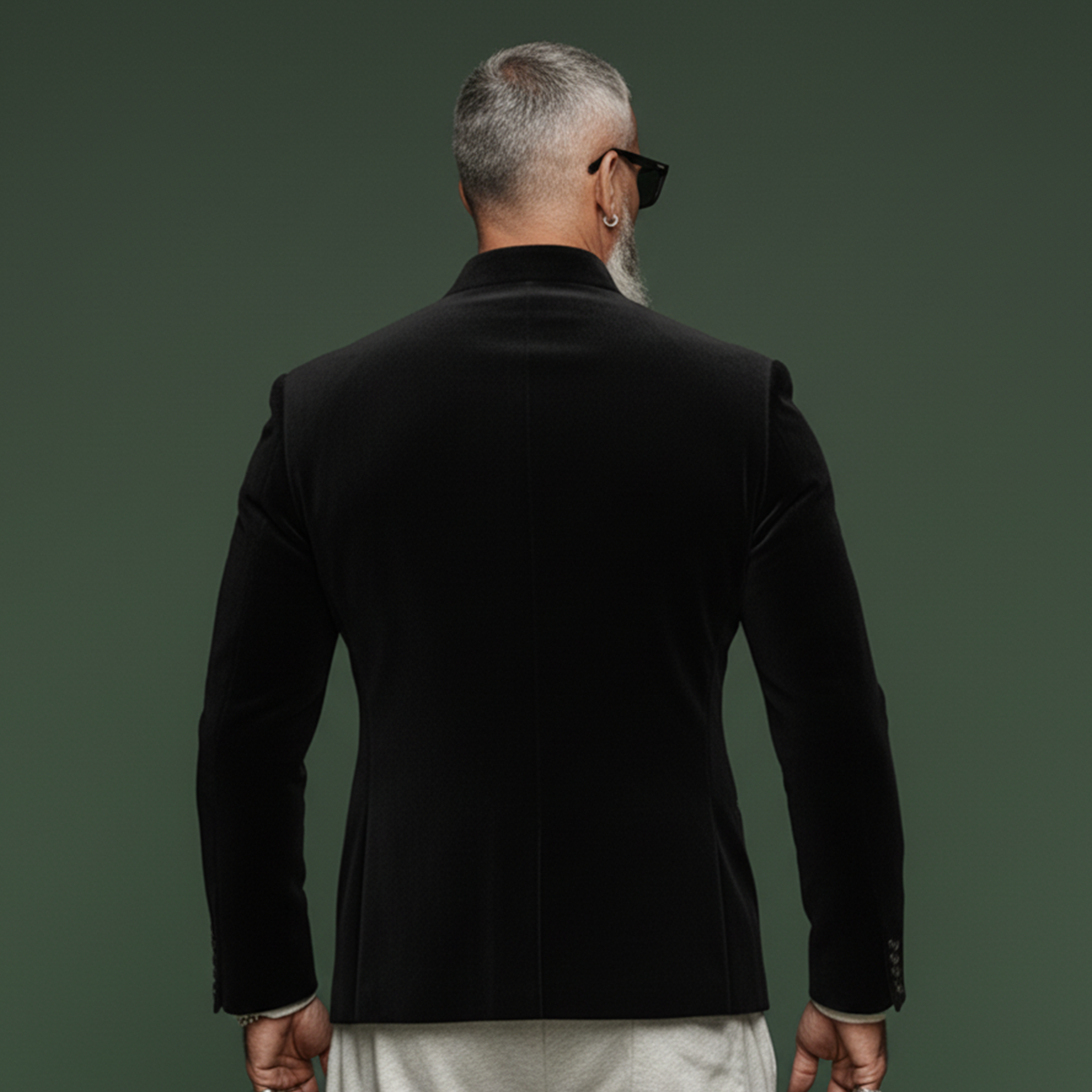 Men's Classic Retro Stand-up Collar Embroidered Slim-fit Single-breasted Jacket MTA1473K4K