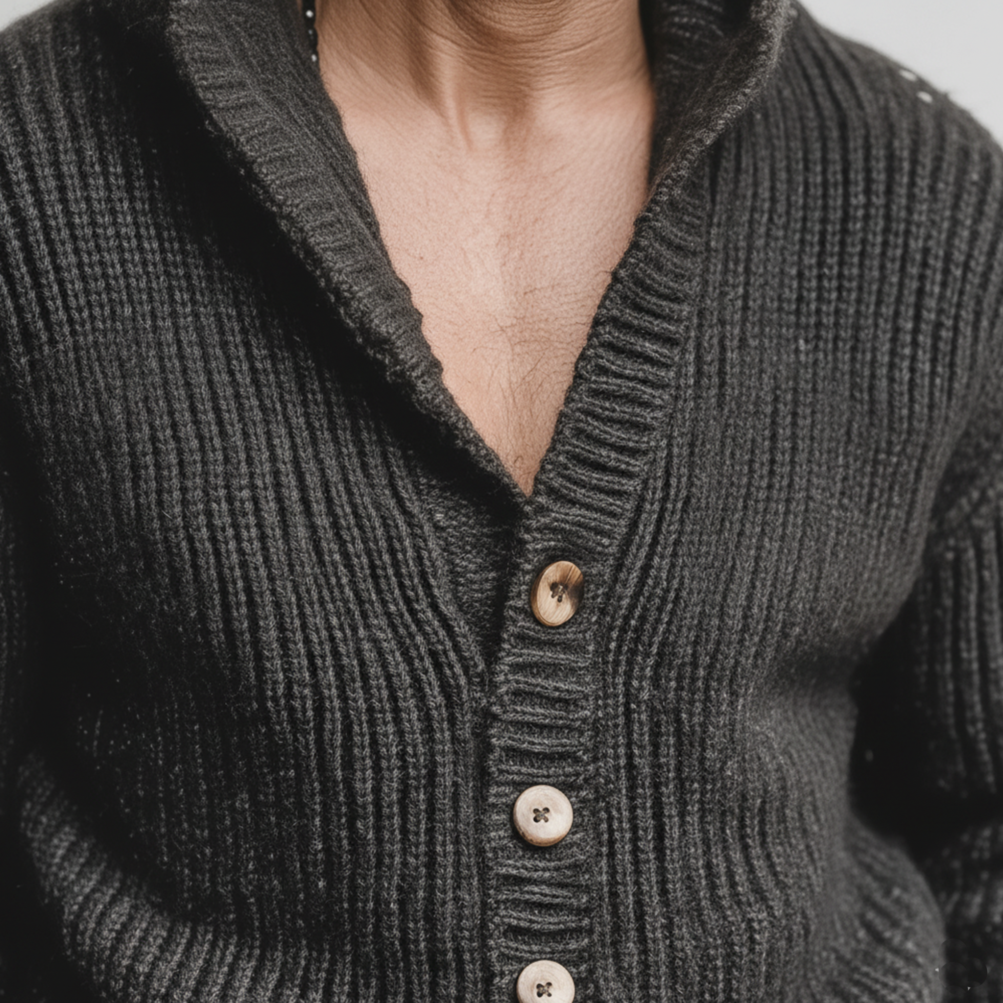Men's Classic Casual Hooded Henley Collar Loose Sweater MTA2832I6K