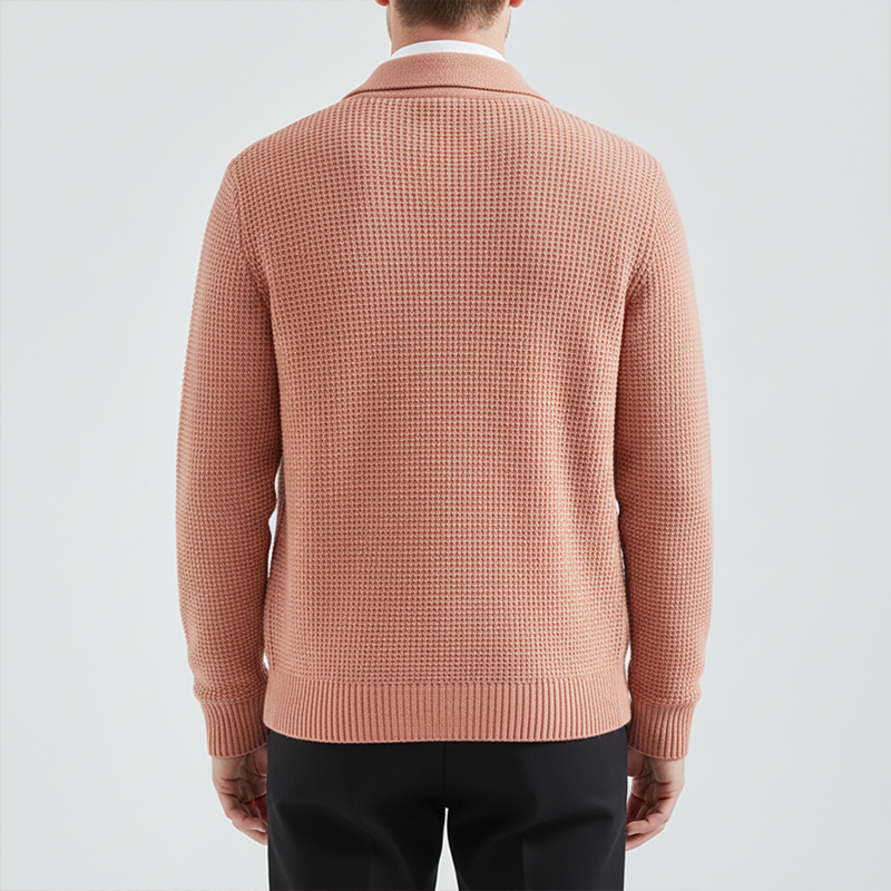 Men's Winter Fashion Waffle Texture Cotton Knit Cardigan MTA2067J1P