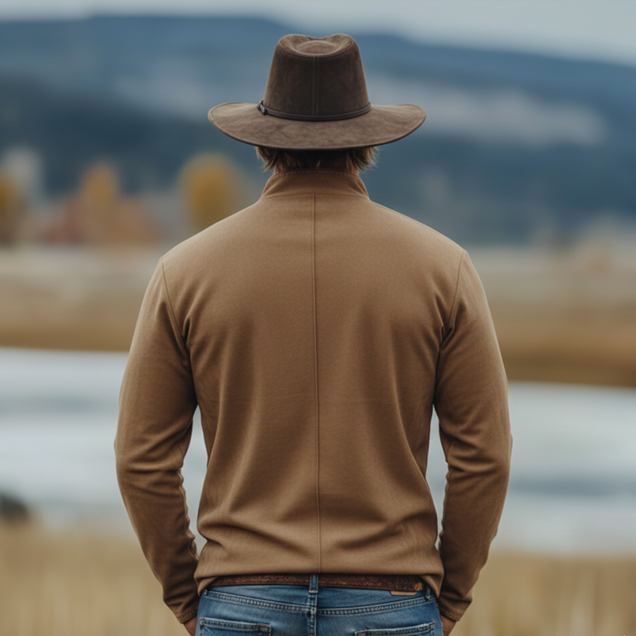 Men's Classic Retro Western-style Stand-up Collar Embroidered Faux Suede Zip-up Light Jacket MTA2719K3K