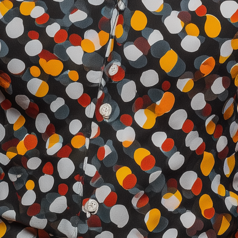 Men's Summer Fashion Polka Dot Printed Cotton Blended Short Sleeve Shirt MTA1157G0P