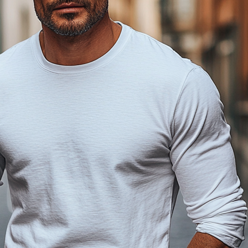 Men's Casual Cotton Blend Crew Neck Long Sleeve T-Shirt MTA2793J7X