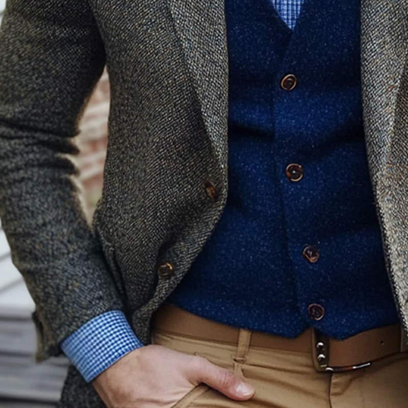 Men's Casual Lapel Three-button Blazer MTA2316I2X