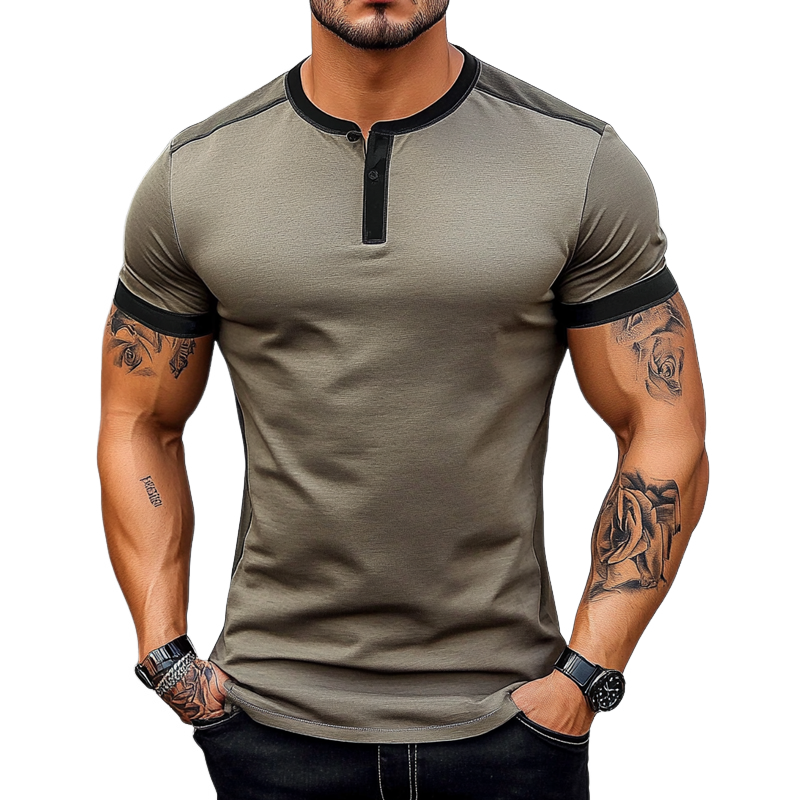 Men's Round Neck Pullover Casual Short-sleeved T-shirt MTA2271G5X