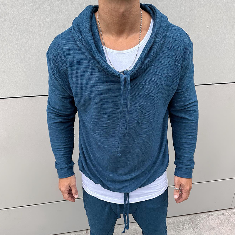 Men's Cotton Vintage Drawstring Hoodie MTA0455G9TO