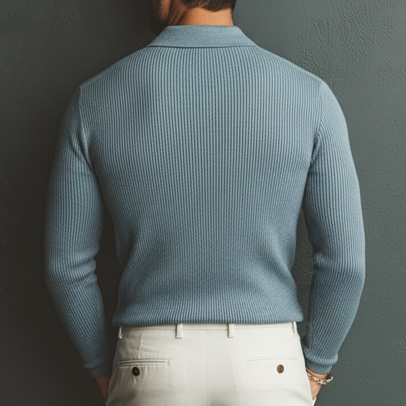 Men's Basic Business Slim Fit Stretch Polo Collar Sweater MTA2950J1U