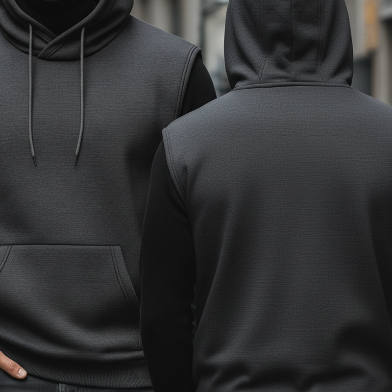 Men's Fashionable Simple Cotton Blend Hooded Sleeveless Sweatshirt MTA2824K4P