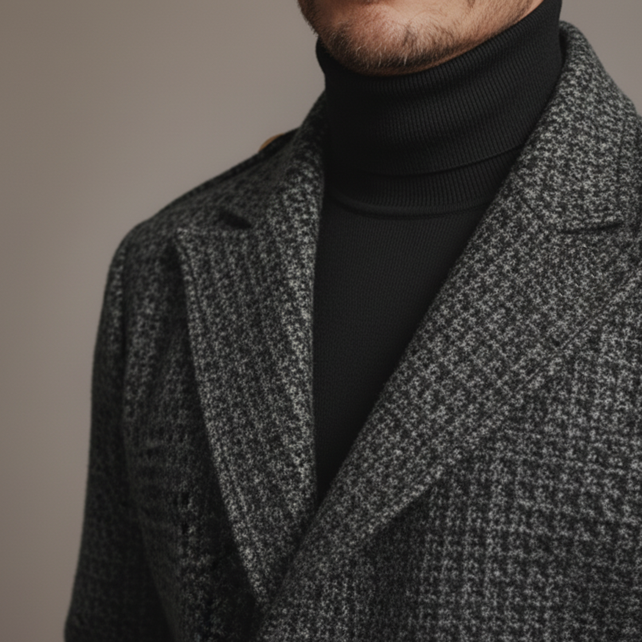 Men's Classic Retro Lapel Double-breasted Faux Wool Blend Jacket MTA3107J8K