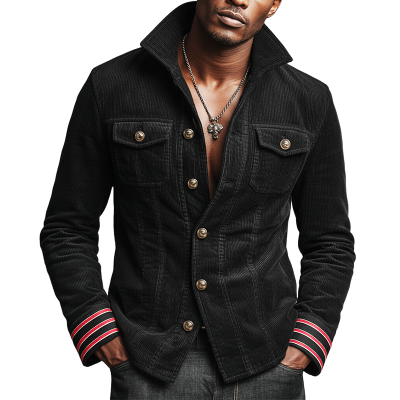 Men's Urban Corduroy Button-Down Slim Fit Jacket MTA1179K3U