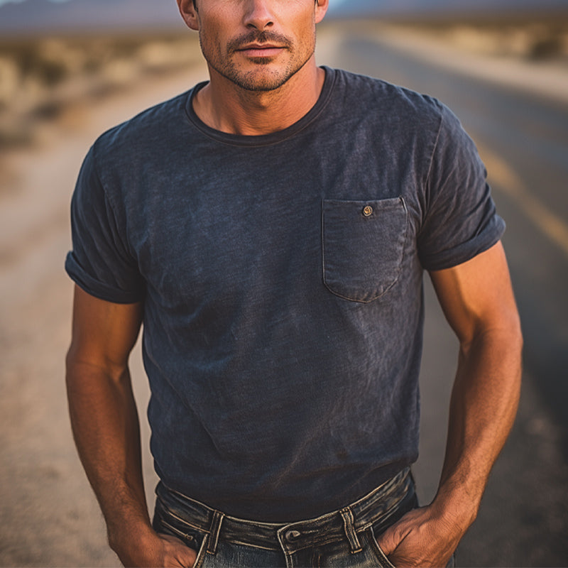 Men's Summer Comfortable And Skin-friendly Round Neck Short Sleeve T-Shirt MTA1500E8U
