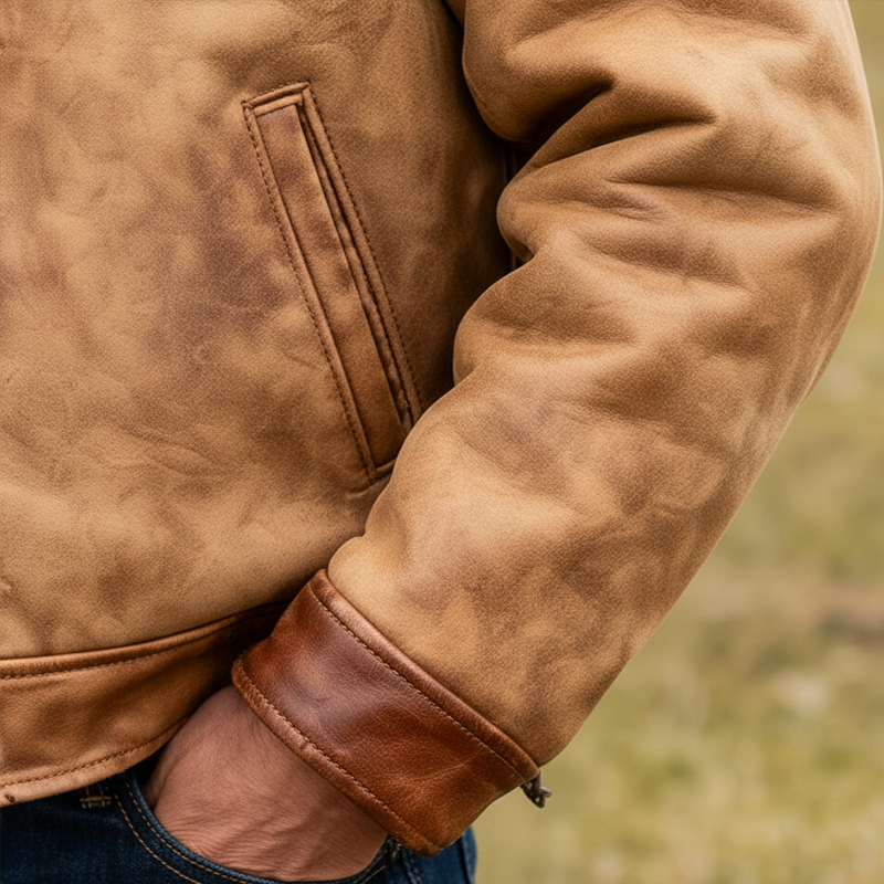 Men's Winter Retro Faux Suede Fleece Lined Jacket MTA0571K1P