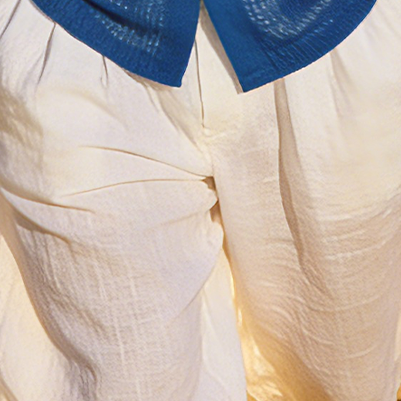 Men's Summer Fashion 100% Cotton Loose-fitting Beach Shorts MTZ0695B4P