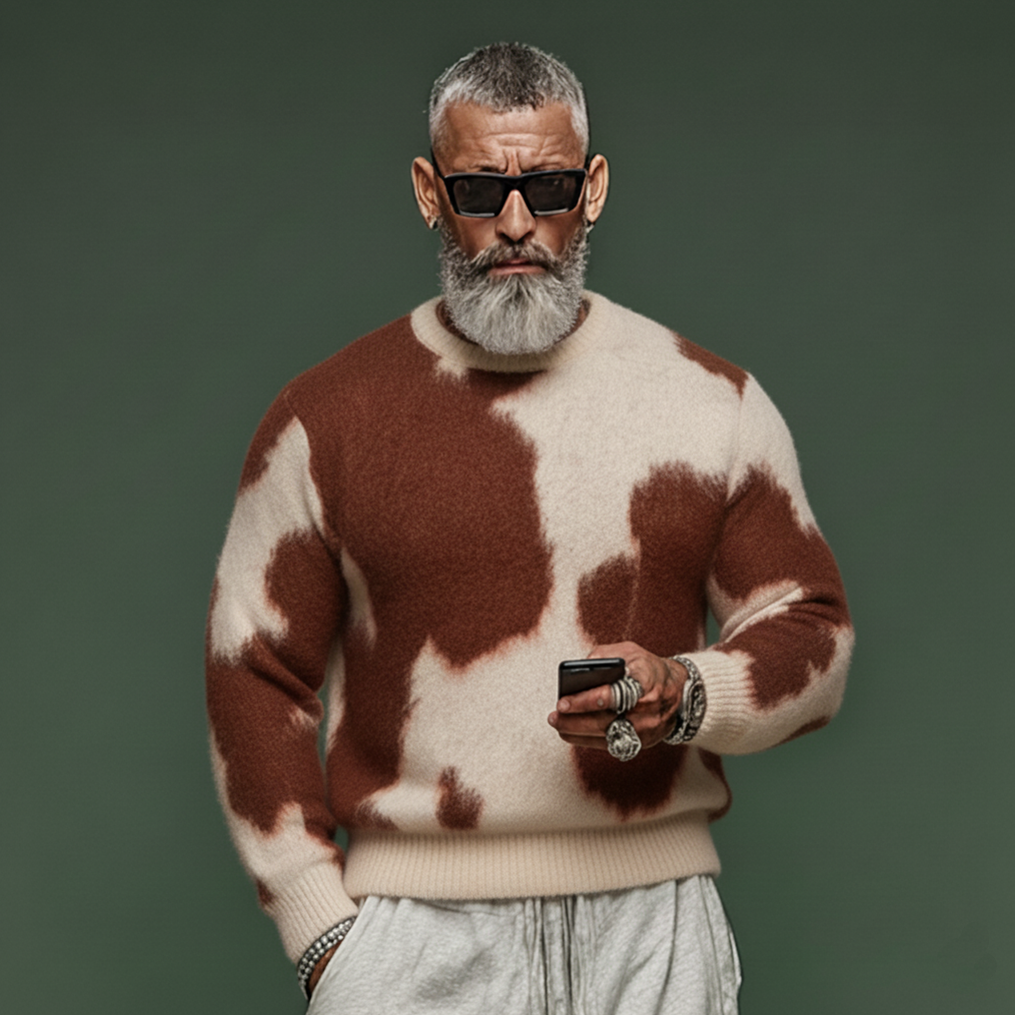 Men's Classic Casual Crew Neck Slim Fit Mohair Sweater MTA0545K7K