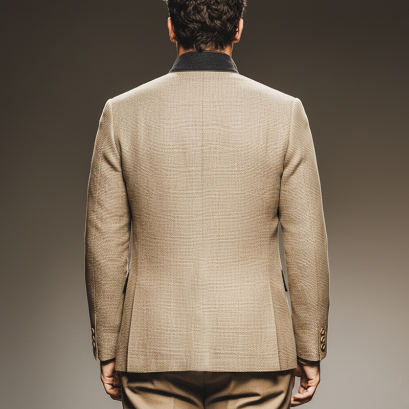 Men's Classic Stand Collar Double Slit Button Jacket MTA2348J2U
