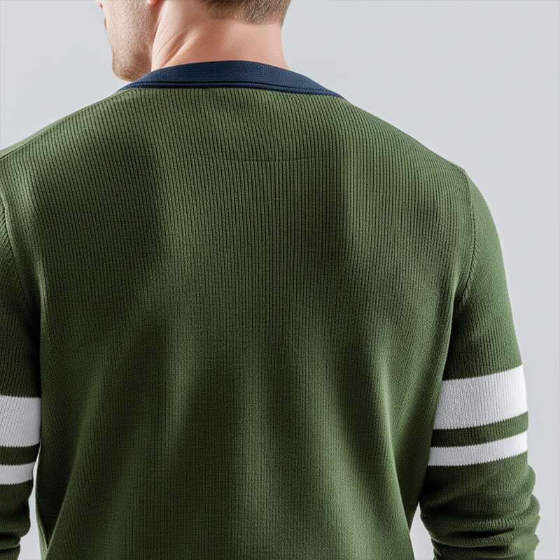 Men's Winter Fashion Contrast Color Cotton Yarn Knitted Thin Cardigan MTA2075J1P