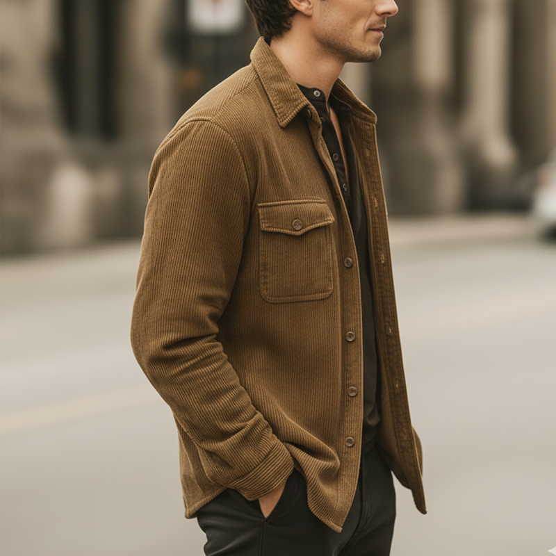 Men's Classic Urban Corduroy Long-sleeved Shirt MTA1720L0U