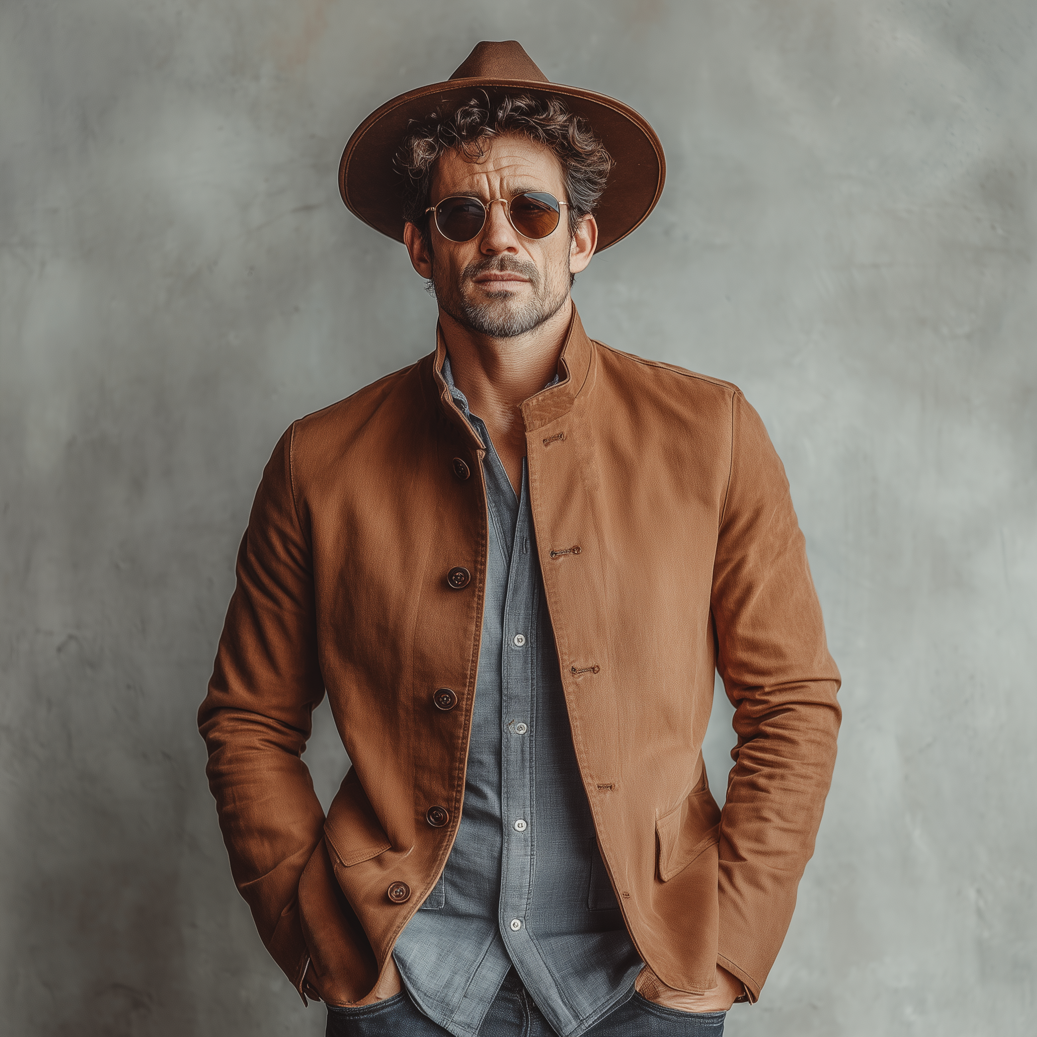 Men's Classic Retro Stand Collar Cotton Blend Slim Fit Jacket MTA2610K4K