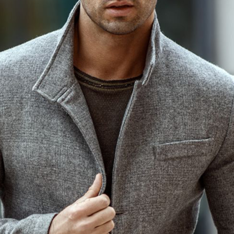 Men's Vintage Casual Plaid Stand-collar Button-up Jacket MTA0587L8TO