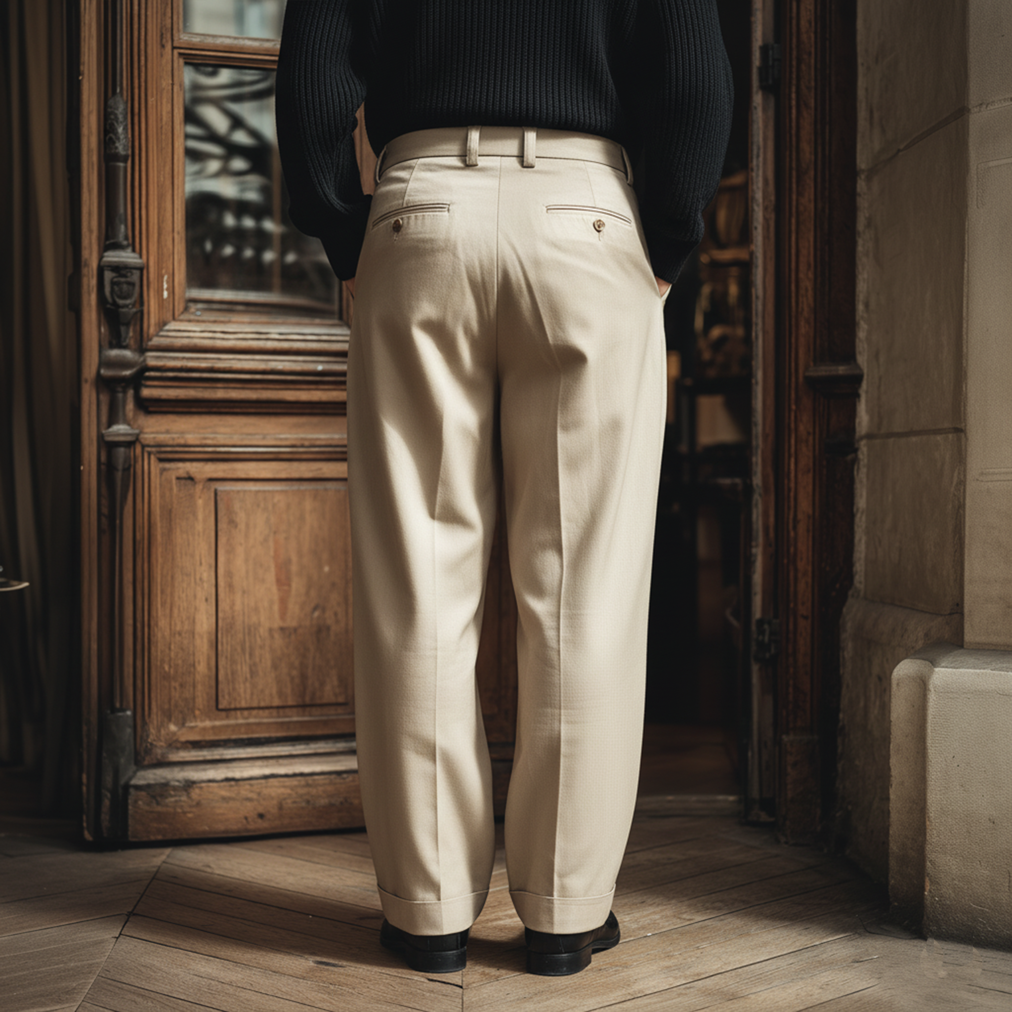 Men's Classic Business Cotton Twill Loose Suit Pants MTA2845J2K