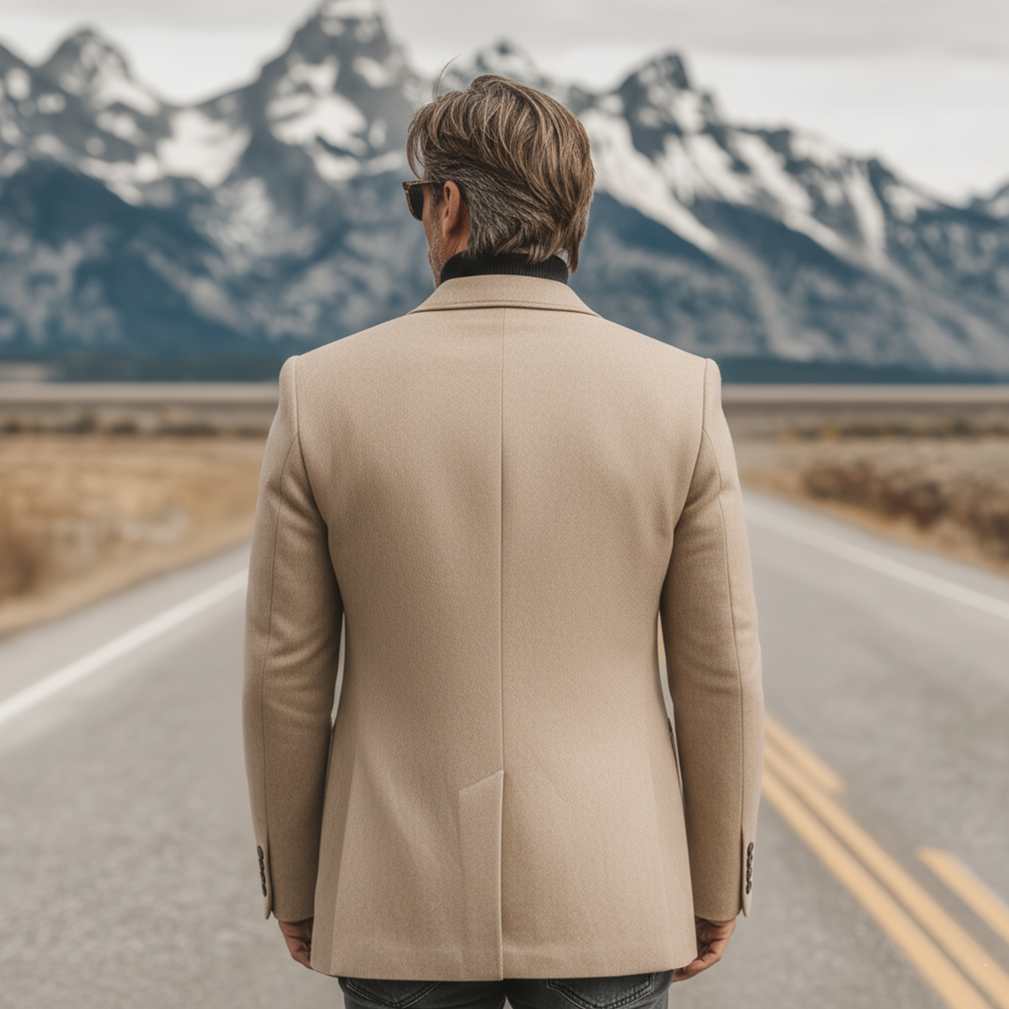 Men's Classic Retro Lapel Embroidered Faux Wool Single-breasted Blazer MTA0665K0K