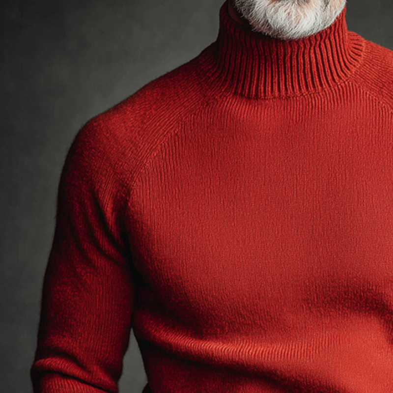 Men's Retro Casual Solid Color Knitted Turtleneck Sweater MTA1582I2TO