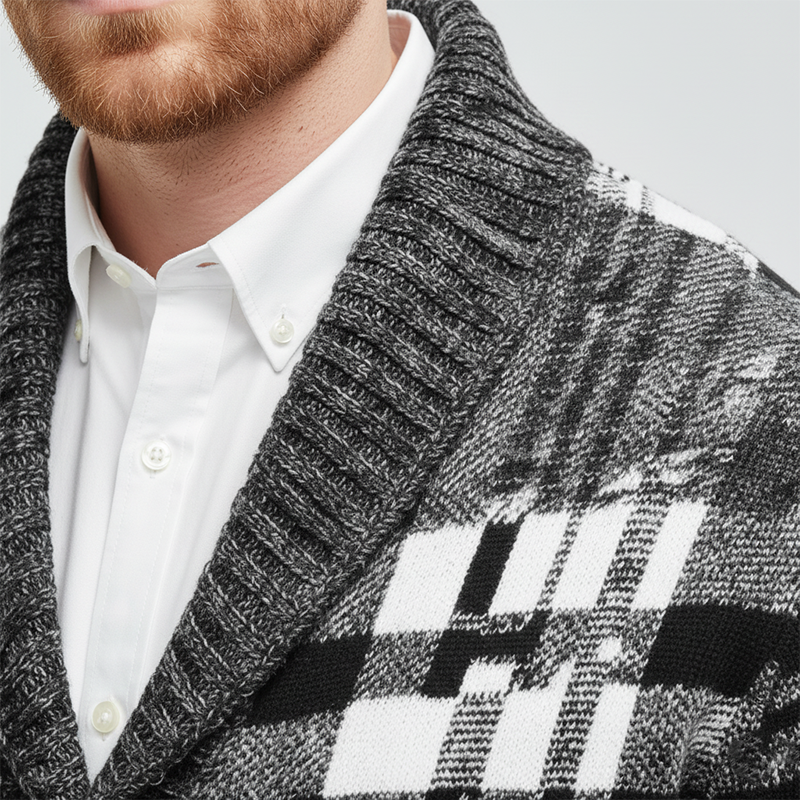 Men's Winter Simple And Elegant Button-down Cotton Knitted Cardigan MTA1645J8P