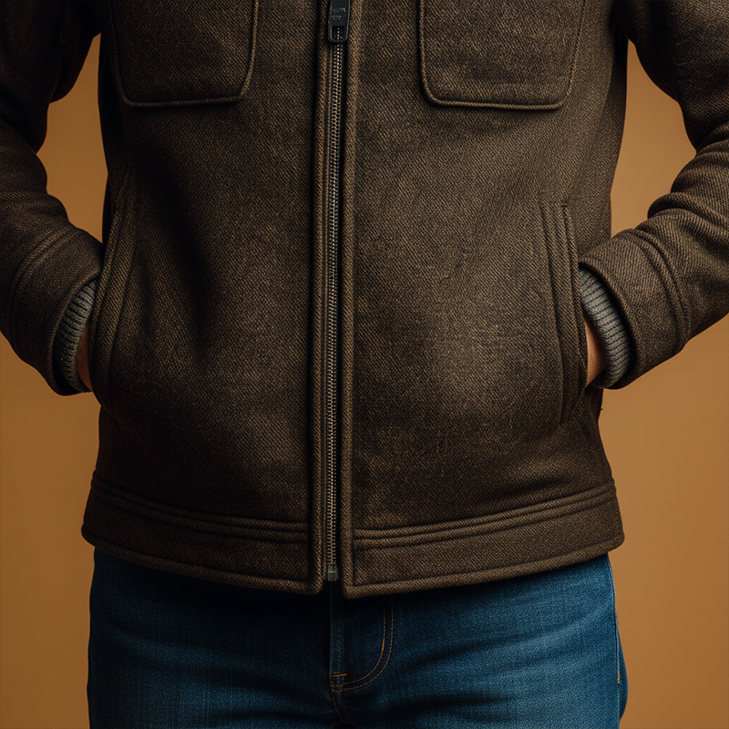 Men's Winter Vintage Herringbone Faux Wool Jacket MTA2788J8P