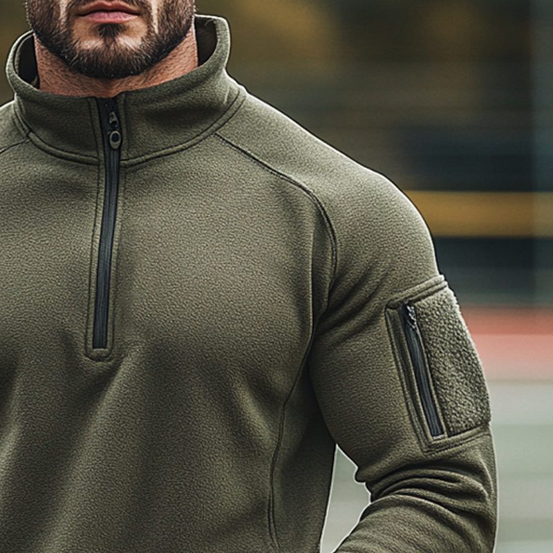 Men's Outdoor Sports Polar Fleece Stand Collar Half Zip Sweatshirt MTA1391J3X