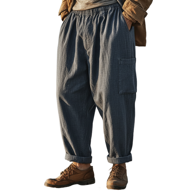 Men's Classic Loose-fitting Casual Cotton And Linen Pants MTA3015J1U