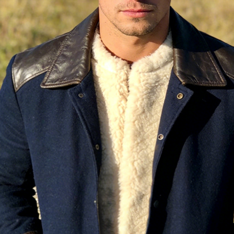 Men's Retro Casual PU Button Jacket MTA1241L7TO