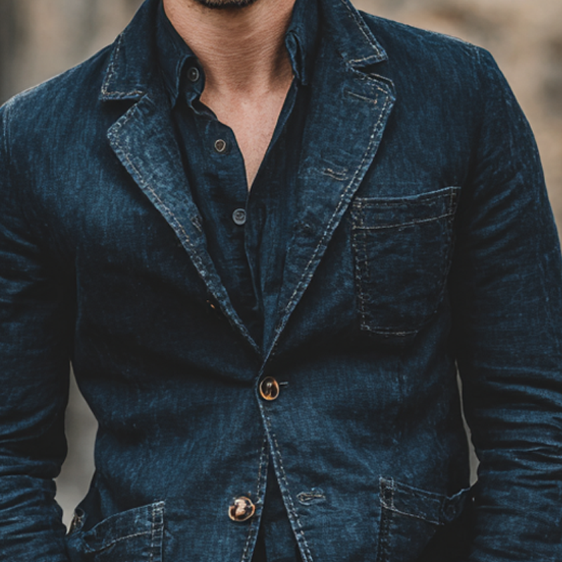 Men's Vintage Washed Distressed Blazer MTA1609I4X