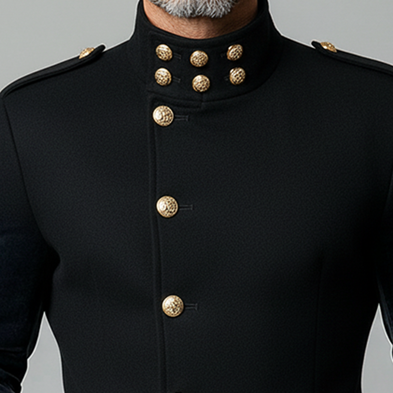 Men's Solid Color Stand Collar Button Slim Fit Jacket MTA1383K8X