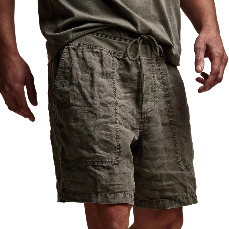 Men's Fashion Cozy Cotton And Linen Elastic Waist Casual Shorts MTA1305E5Z