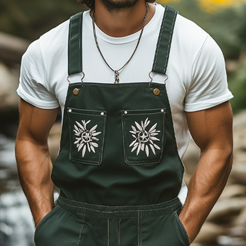 Men's Summer Vintage Embroidered Overalls MTA1244F7U