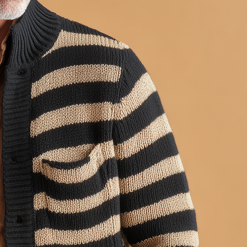 Men's Winter Fashion Striped Knitted Cardigan MTA0182I5P