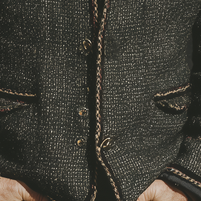 Men's Stylish Winter Jacket With Herringbone Pattern And Ribbed Collar MTA1803I3P