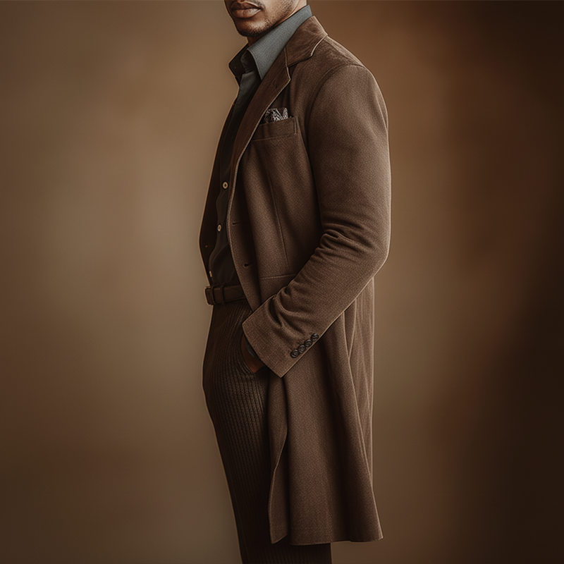 Men's Winter Vintage Faux Suede Mid-Length Coat MTA1431J5P