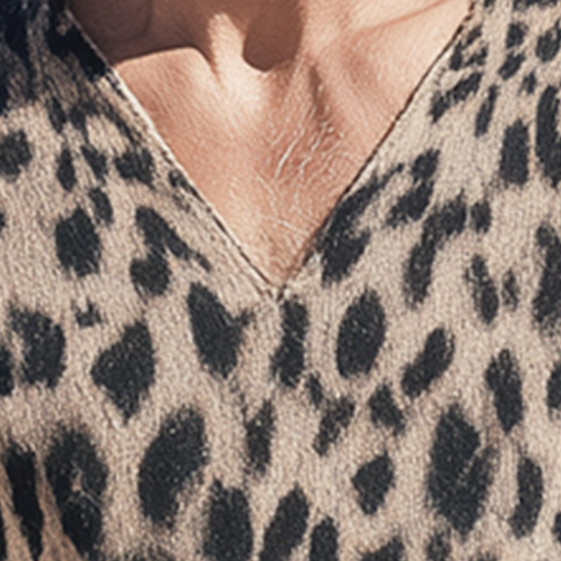Men's Vintage Leopard Print Cotton Knit Long Sleeve Sweater MTA1422H2P