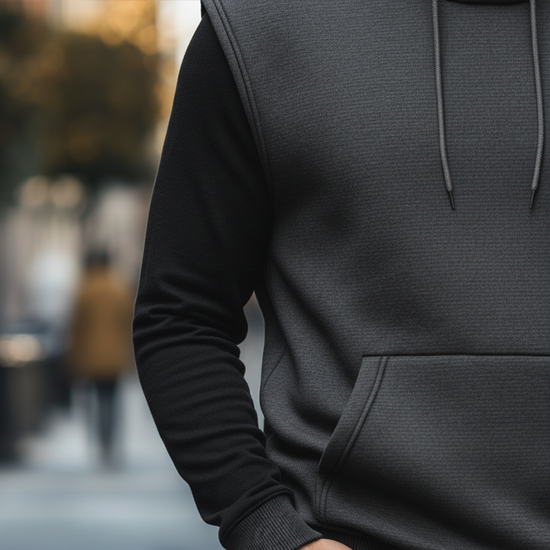 Men's Fashionable Simple Cotton Blend Hooded Sleeveless Sweatshirt MTA2824K4P