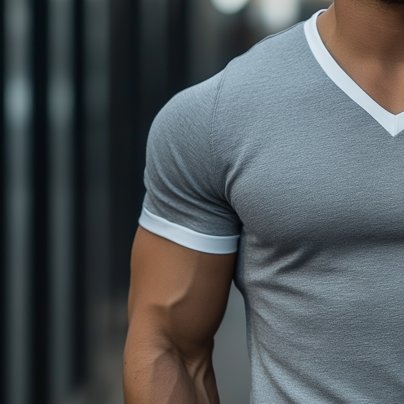 Men's Summer Fashion Slim Fit Knitted Short Sleeve T-shirt MTA2249G6P