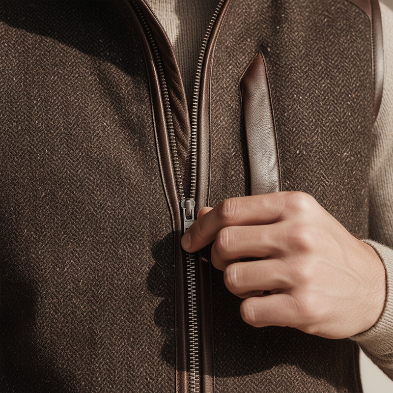 Men's Winter Retro Herringbone Faux Wool Vest MTA1442J1P