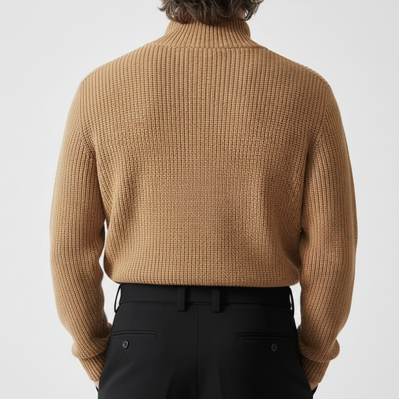 Men's Urban Style Camel Knit Sweater MTA1333K8U