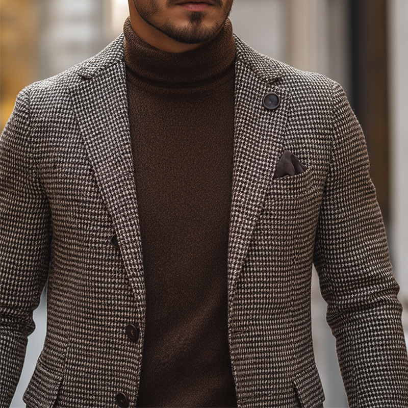 Men's Winter Retro Plaid Faux Wool Warm Coat MTA1422K1P