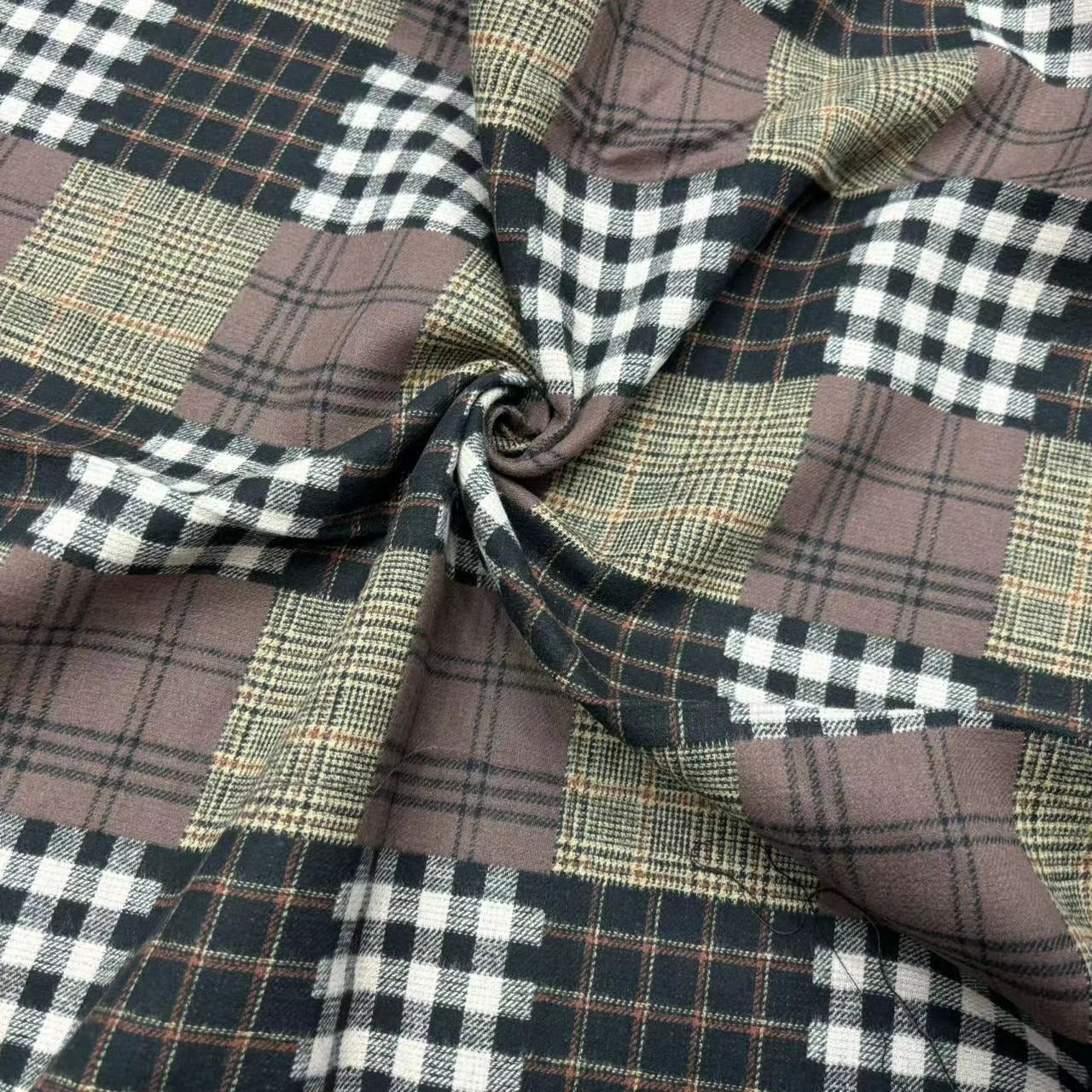 Men's Brushed Plaid Patchwork Lapel Double-breasted Blazer MTA2497K9X