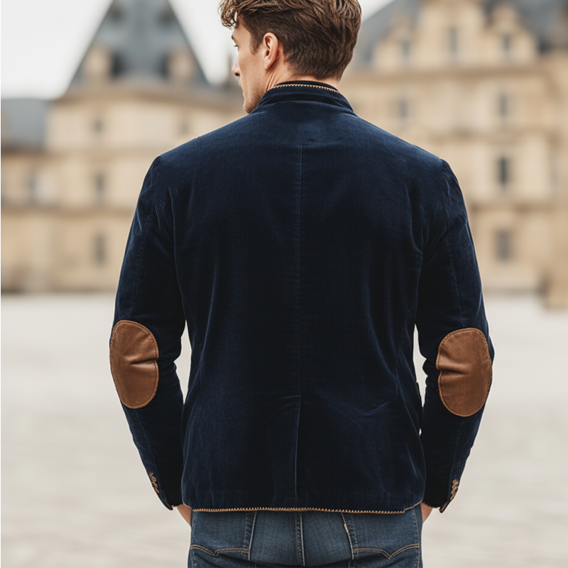 Men's Retro Corduroy Stand Collar Multi-Button Jacket MTA0886K0U