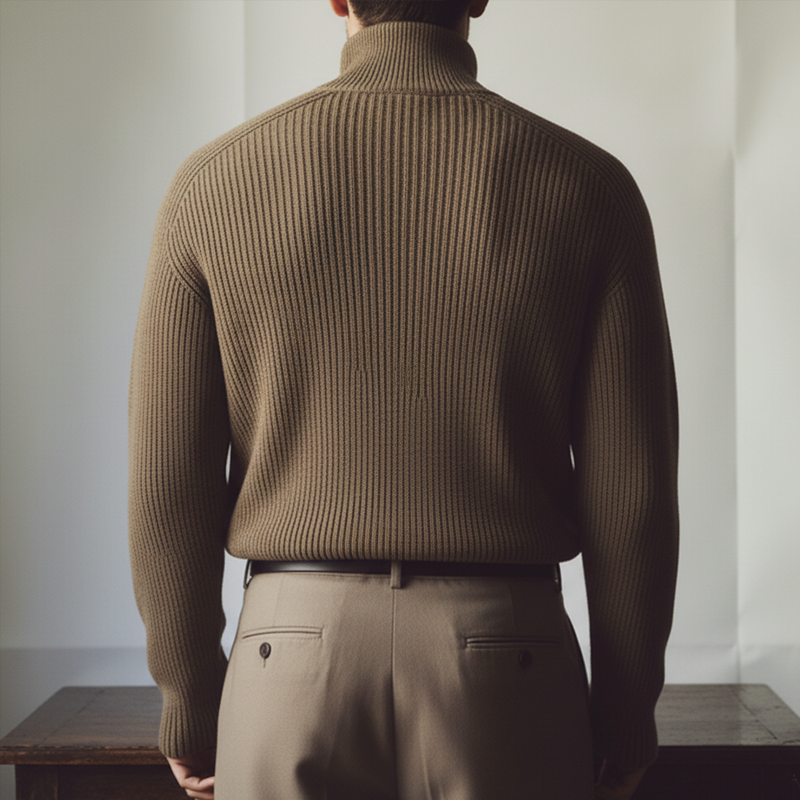 Men's Vintage Warm Zip-up Stand-collar Knitted Sweater MTA3041K4U