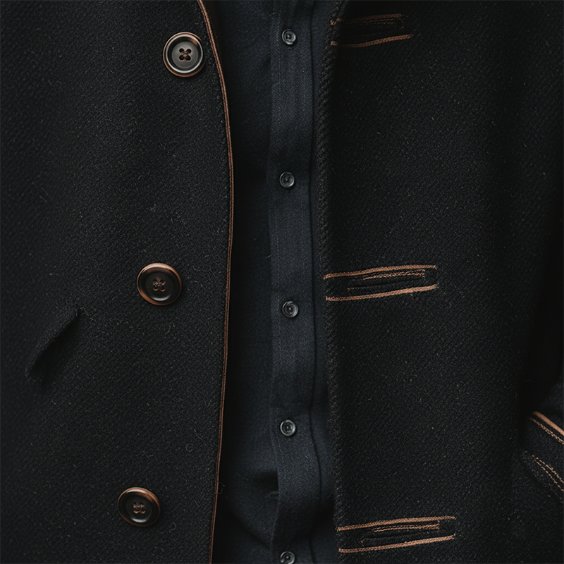 Men's Winter Fashion Twill Faux Wool Lapel Long Coat MTA1572J7P