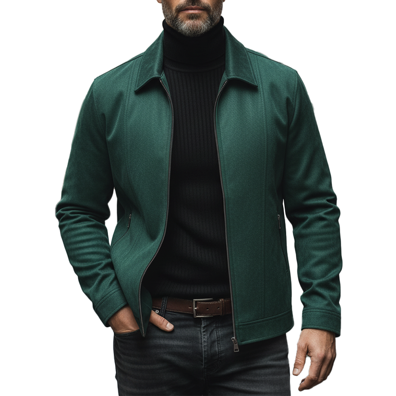 Men's Retro Style Faux Suede Zip-up Jacket MTA2181K6P