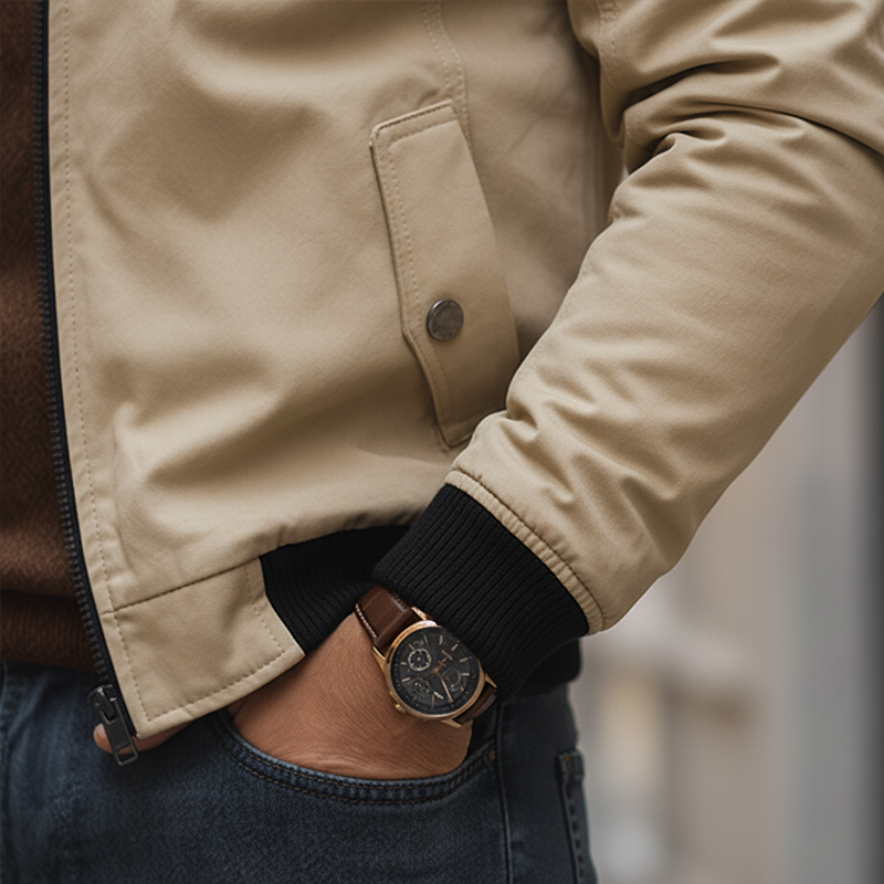 Men's Retro Cotton Blend Multi-Pocket Zipper Jacket MTA1971K5P